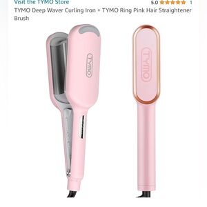TYMO Deep Waver Curling Iron + TYMO Ring Pink Hair Straightener